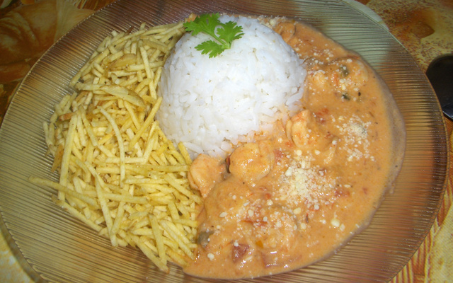 Camarão com requeijão