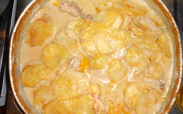 Frango assado ao creme de leite