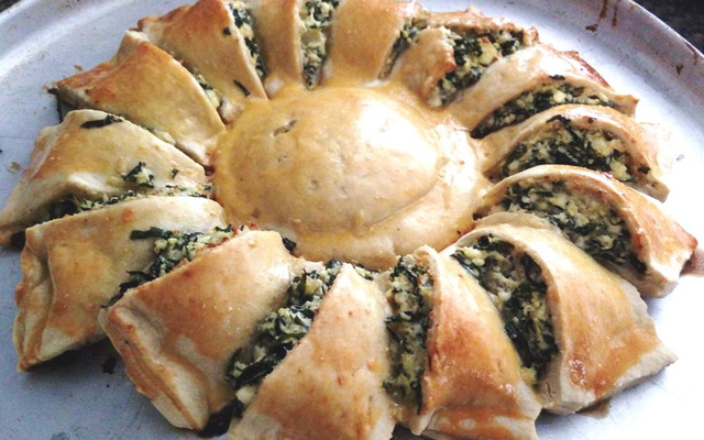 Torta girassol de ricota e espinafre
