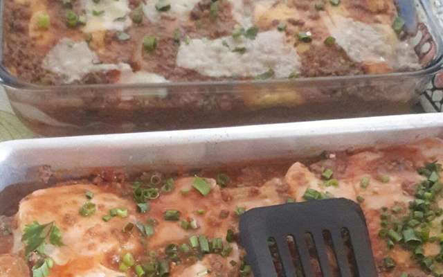 Lasanha de berinjela à bolonhesa