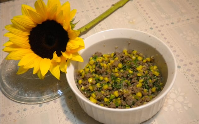 Carne moída com milho verde