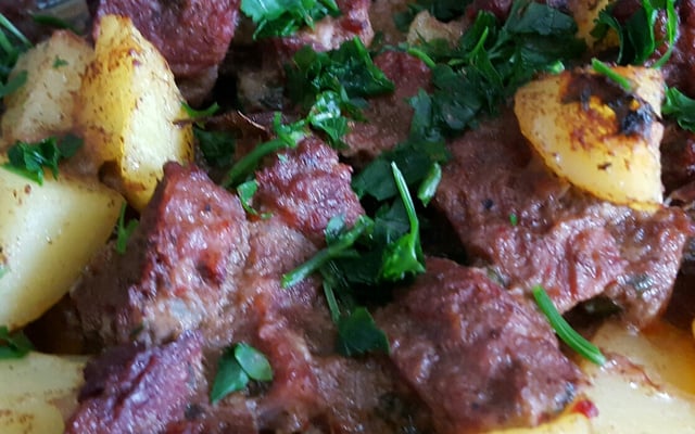 Contra filé com molho de cerveja ao forno