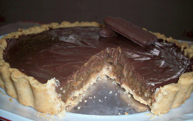 Quiche de doce de banana e chocolate