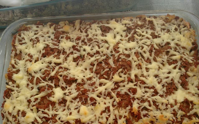 Arroz de forno com carne moida