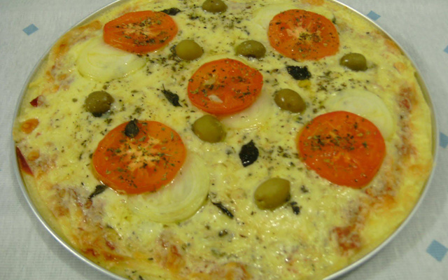 Pizza de arroz prática