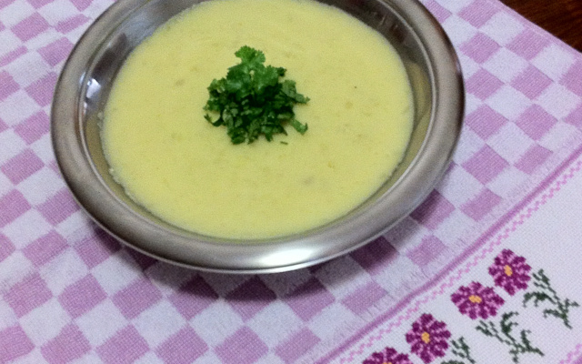 Purê de batata doce com salsinha