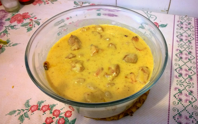 Estrogonofe de lombo com bacon