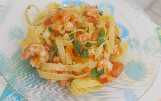 Fettuccine com camarão