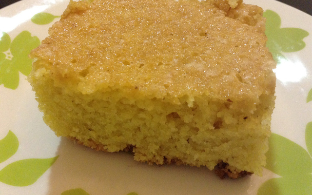 Bolo de fubá sem lactose