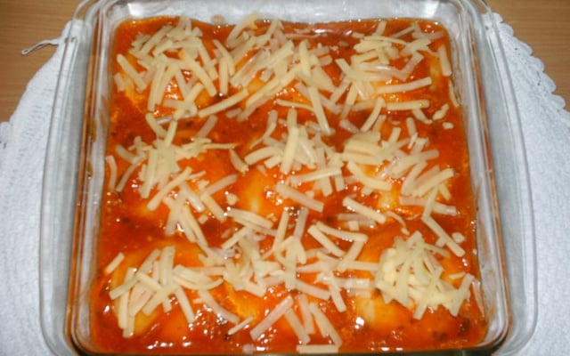 Nhoques de mandioca recheados com cogumelos