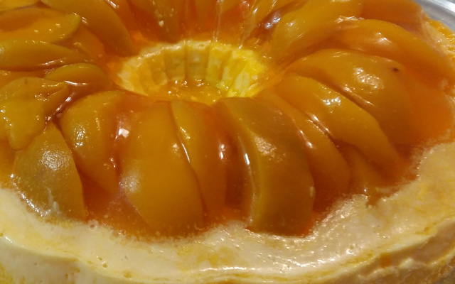 Sobremesa deliciosa de pêssego