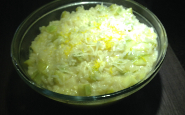 Risoto de abobrinha e limão siciliano