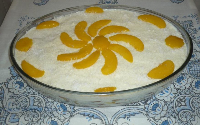 Pavê de pêssego e maçã