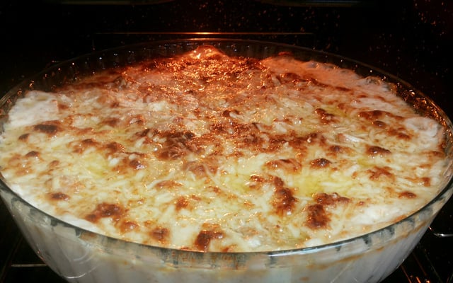 Batata gratinada com atum