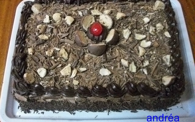 Bolo de aniversário da Regina (com raspas de chocolate)