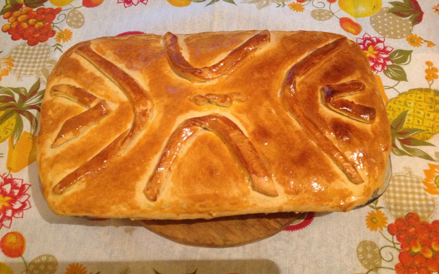 Empadão de frango e palmito