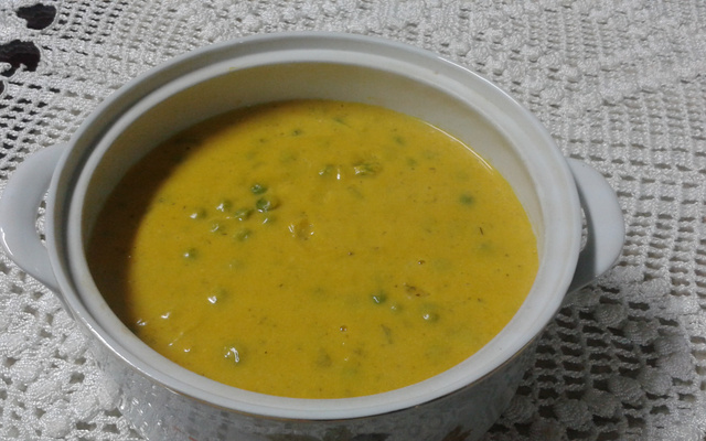 Creme de abóbora com alho-poró