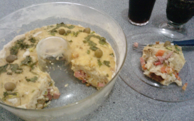 Pudim de pão salgado