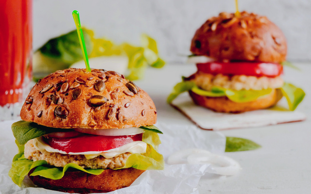 Hamburguer vegetariano do Rafael