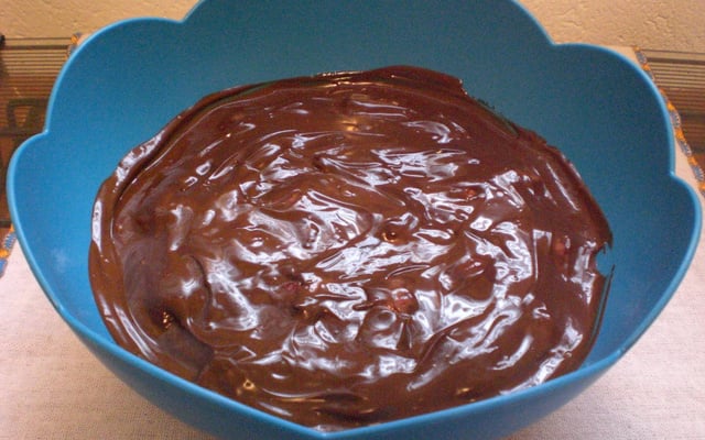 Bombom aberto com 2 camadas