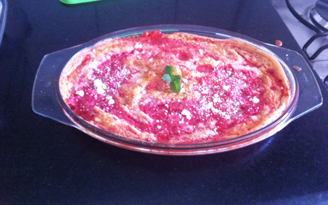 Souflé de beterraba e queijo