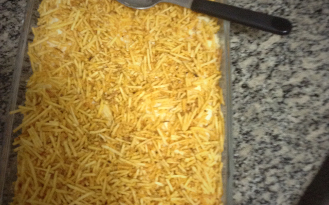 Frango com Catupiri e batata palha da tia Gracia