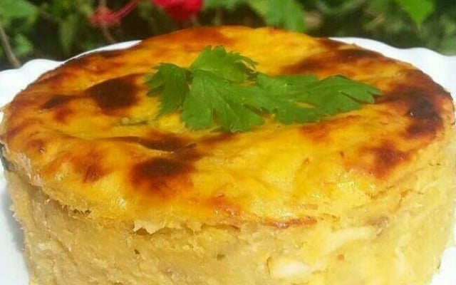 Torta de frango com batata doce fit