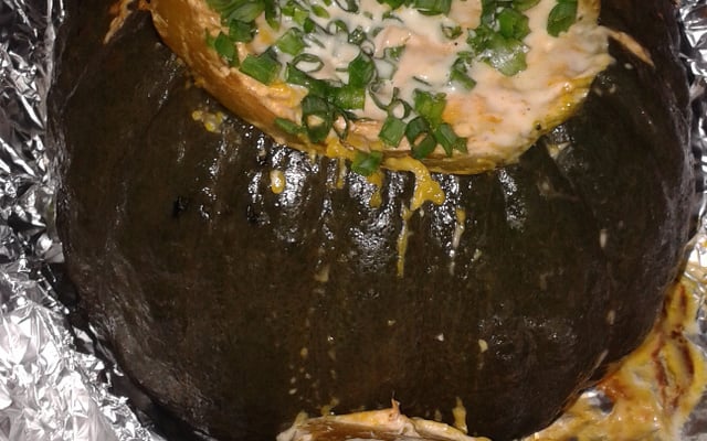 Abóbora Cabotia Recheada com Frango