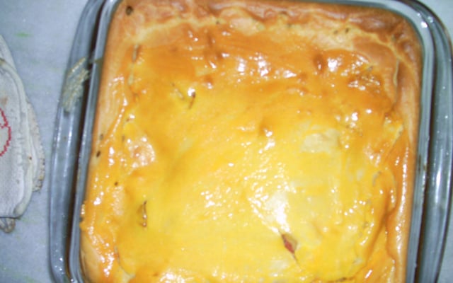 Pastelão de frango com palmito