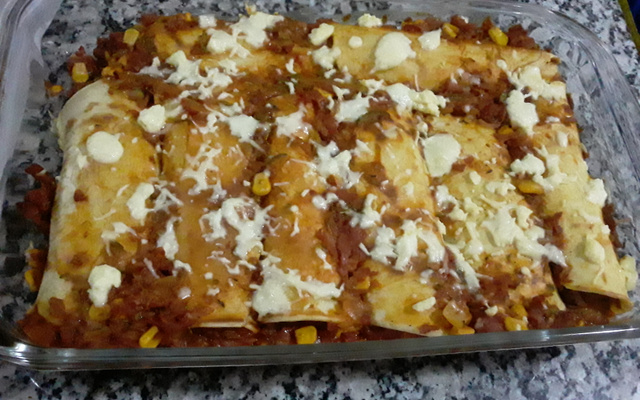 Panqueca de calabresa com abobrinha