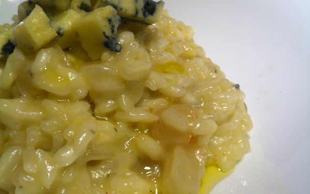 Risoto de gorgonzola e pêra