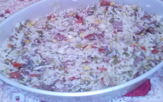 Arroz com champignon e legumes