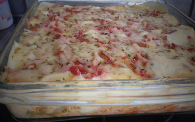 Batata de forno com frango rápida