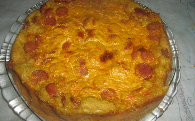 Torta cremosa de salsicha