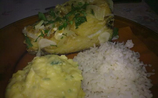 Pure de mandioquinha com creme de leite