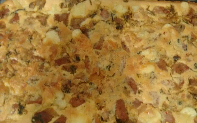 Omelete de forno com linguiça