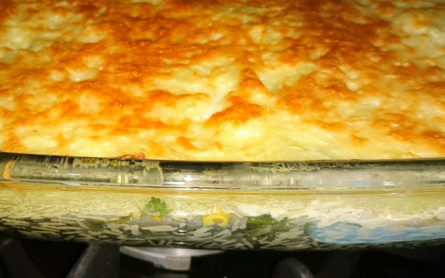 Escondidinho de arroz com frango