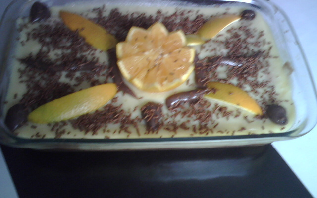Pavê de laranja com chocolate
