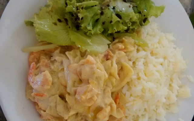 Chuchu com camarão ao curry