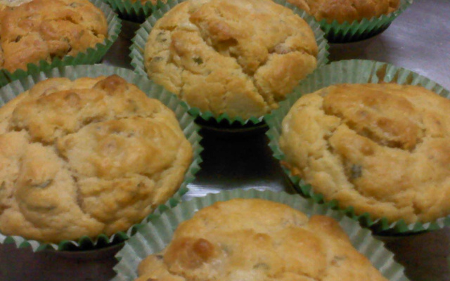 Muffins de bacon com queijo