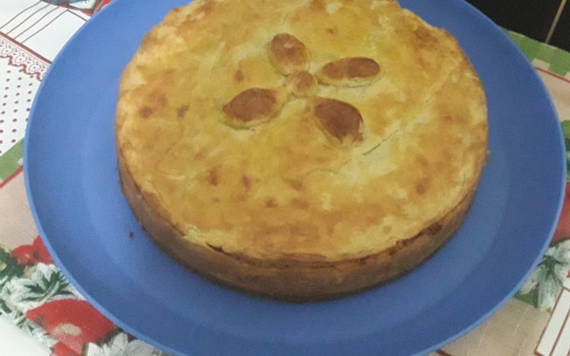 Torta de palmito com requeijão