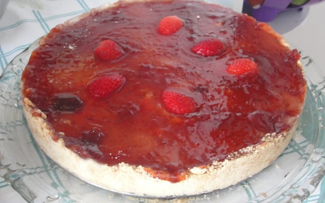 Cheesecake de morango com ricota