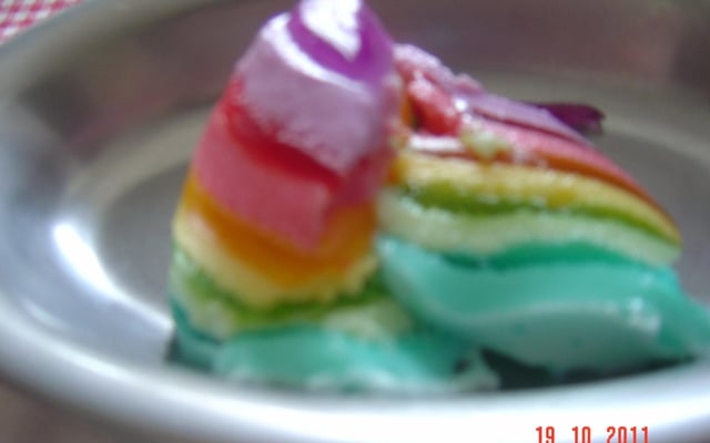 Delícia de gelatina em camadas