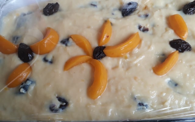 Pavê de ameixas e pêssego