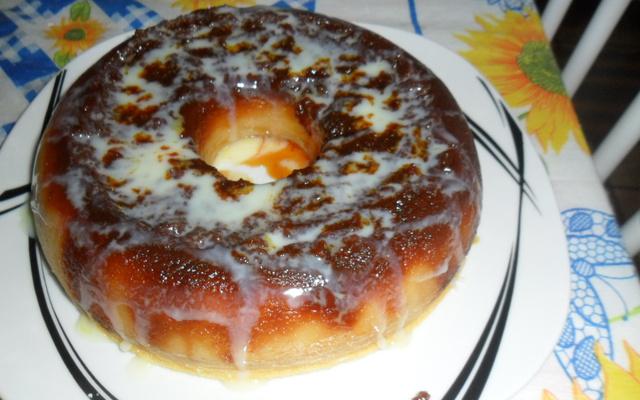 Pudim de pão no micro-ondas