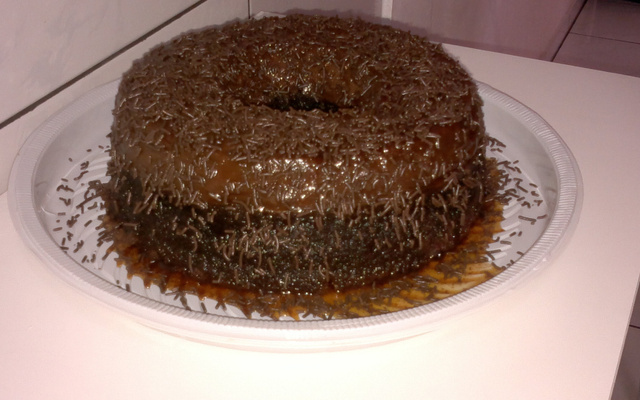 Bolo pudim de chocolate