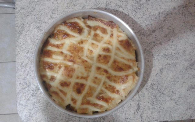 Escondidinho de macaxeira com carne seca