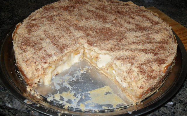 Bolo de farofa com banana