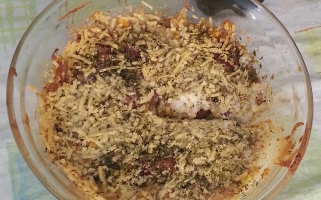 Frango Mazu (para aproveitamento de sobras de frango assado)