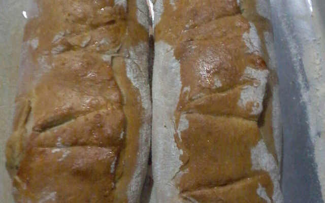 Baguetes recheado de frango com legumes